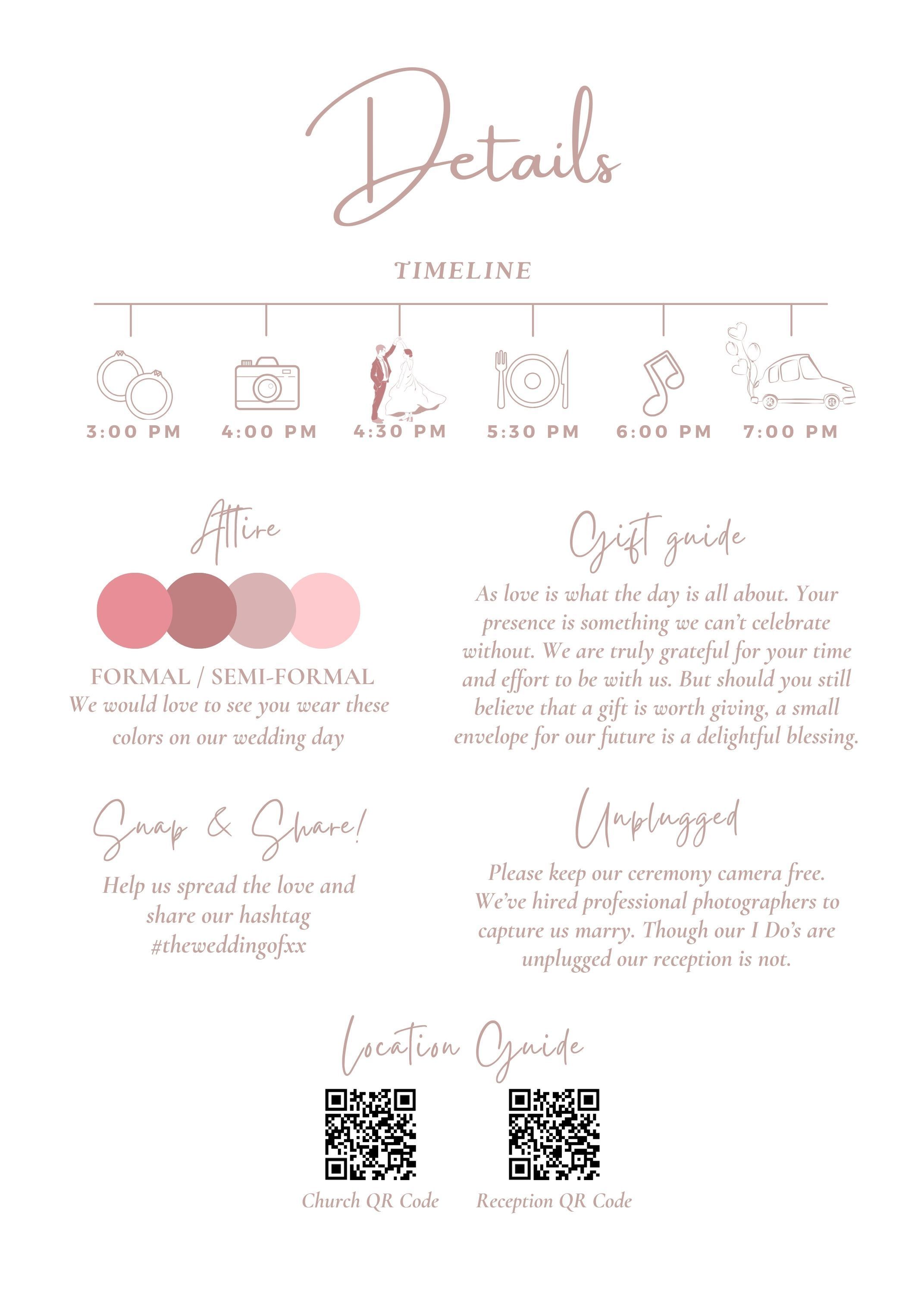 Arch Old Rose Wedding Invitation Template v1 — view 5